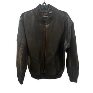 Vintage Attache Leather Sweater Pullover Jacket Size Large